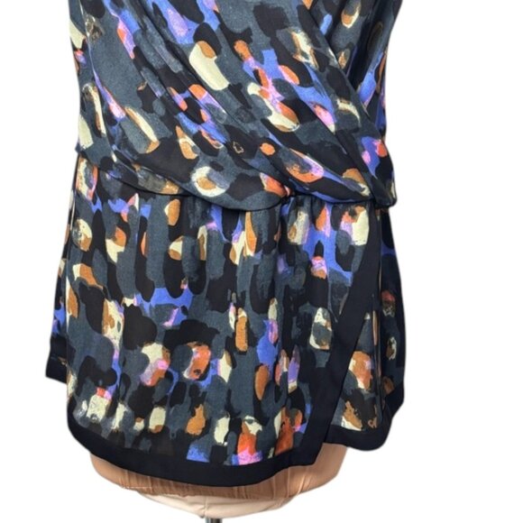 CAbi Black Multicolor Faux Wrap Tank Top Size SM - Picture 3 of 9